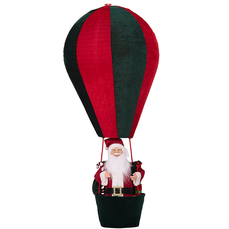 1.5m tall inflatable hot air balloon with Santa Claus for Christmas yard décor