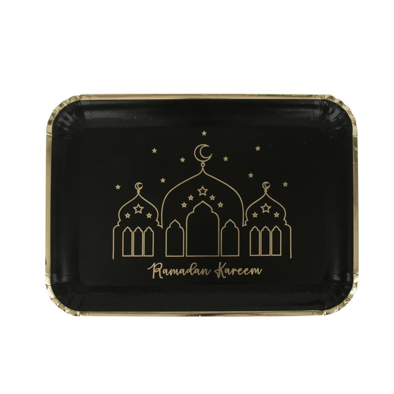 Hot stamp Ramadan paper serving trays 3 pack 25x34.5cm for Eid and Ramadan buffet tableware