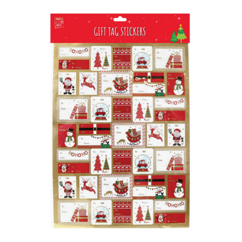 Ronis Huge Gift Tag Sticker Sheet Double Sided 84pc 42x30cm
