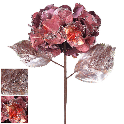 Ronis Hydrangea with Glitter 60cm Pink