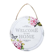 Ronis Hydrangea Circle Wooden Welcome Signs 25x25x0.6cm Assorted