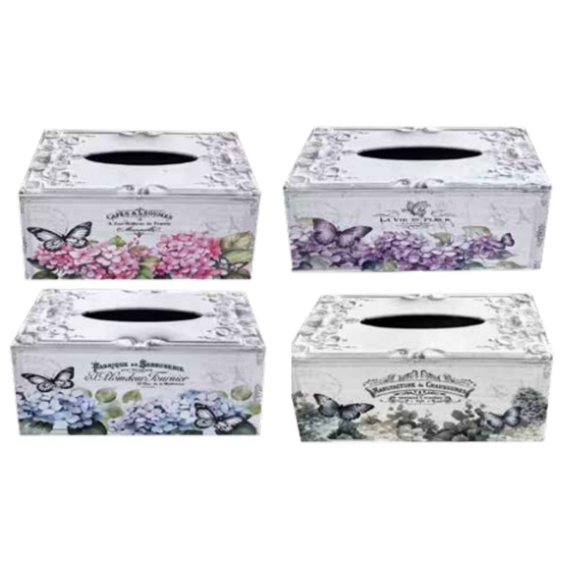 Ronis Hydrangea Tissue Boxes 24x13.5x10cm Assorted