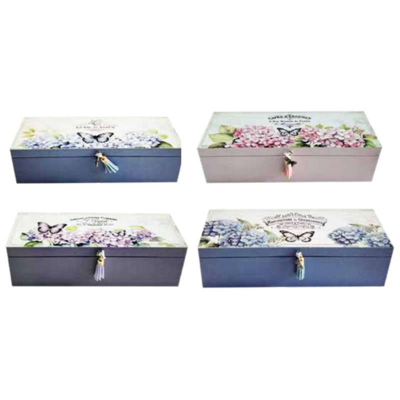 Ronis Hydrangea Trinket Boxes 24.3x9.3x6.5cm Assorted