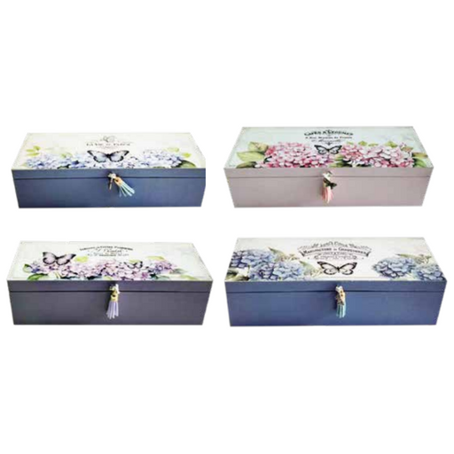 Ronis Hydrangea Trinket Boxes 24.3x9.3x6.5cm Assorted