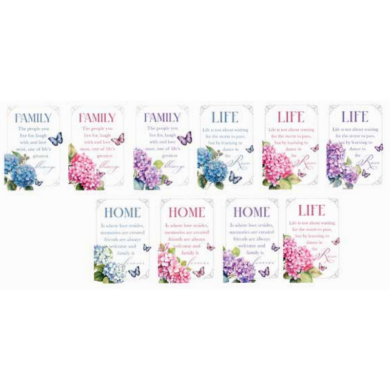Ronis Hydrangea White Life-Home-Family Signs 20x30x0.6cm Assorted