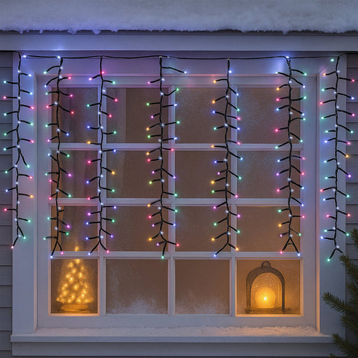 Candy color icicle lights with white waterfall effect 1092 LED