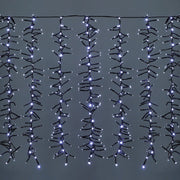 1092 LED Waterfall Cluster Icicle Lights - White with White Waterfall image 2