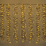 1092 LED Waterfall Cluster Icicle Lights - Warm White with White Waterfall image 2