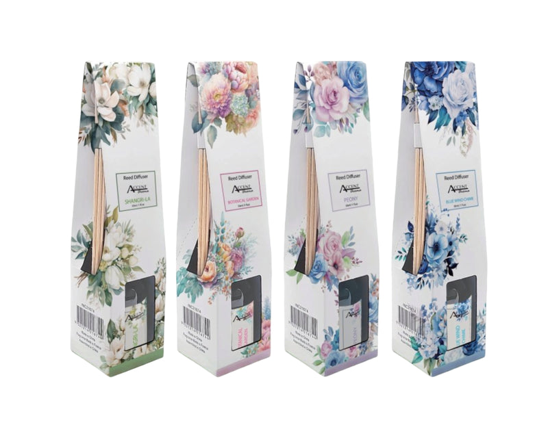 Aromatic bouquet diffuser, 30 ml, four assorted display styles