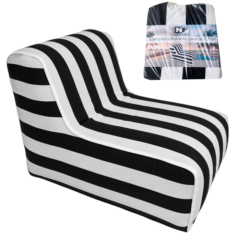 Outdoor Inflat Seat Black and White 90x60x70cm