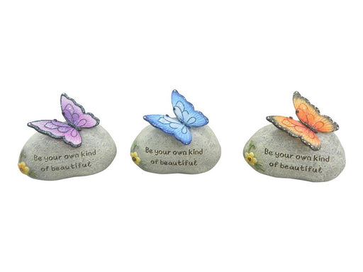 Inspirational Butterfly Rock 3 Assorted 10cm