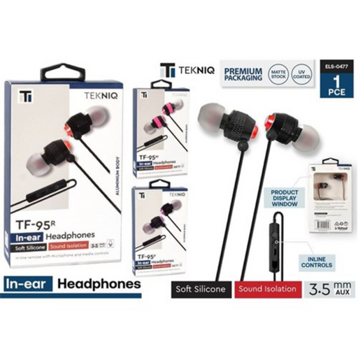 Ronis ISO Bud Earphones with Mic & Volume Control