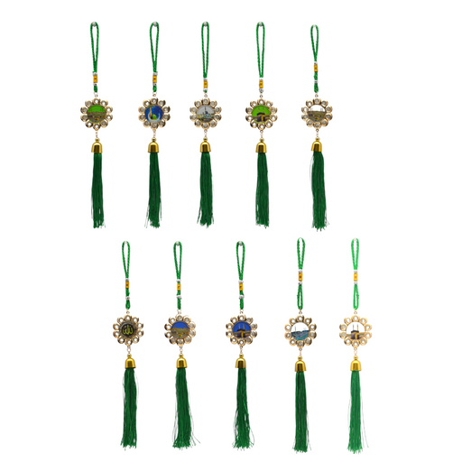 Icon Mecca Hanging Green Gold 25cm assorted Ramadan hanging decoration with gold detailing