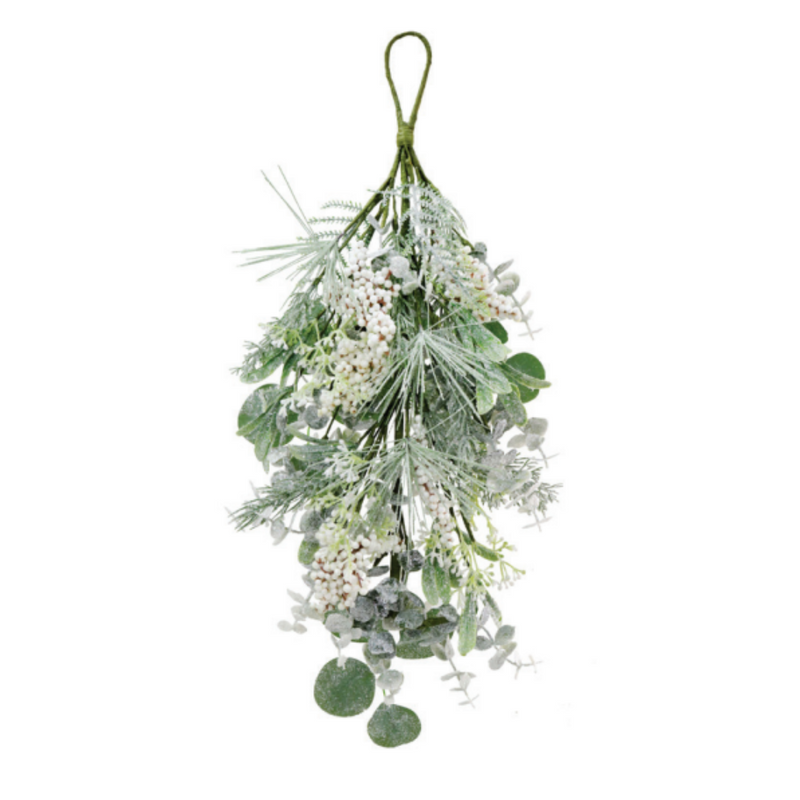 Ronis Icy Foliage White Berry Hanger 60cm