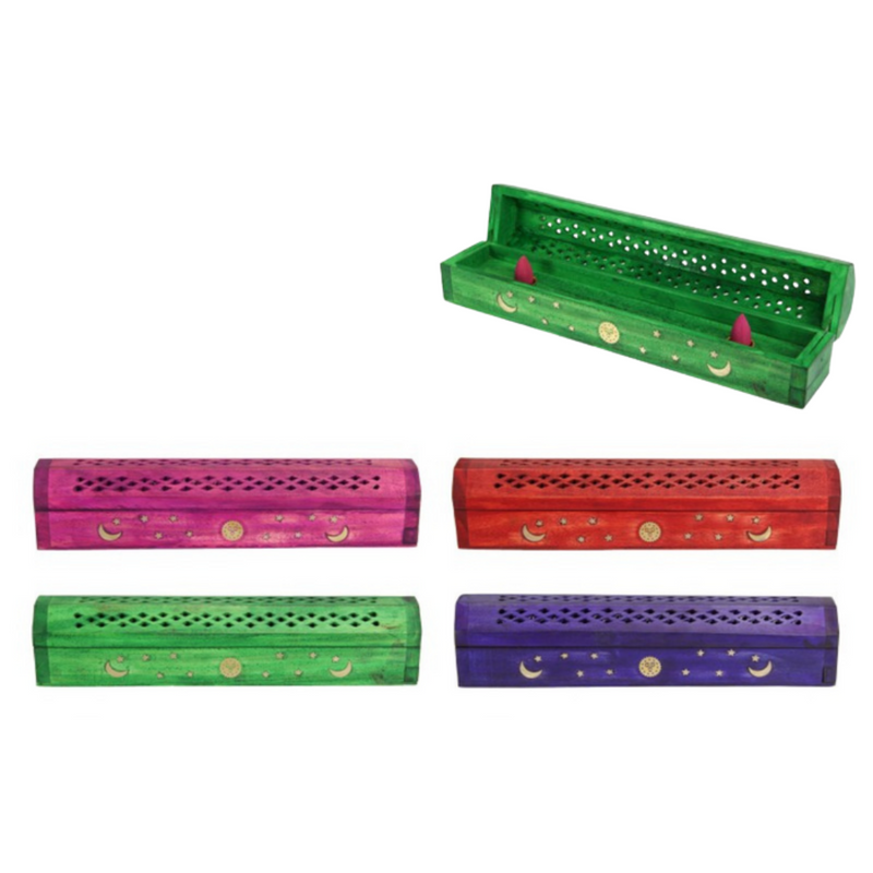 Ronis Incense Holder Box with Sun and Moon Design 30cm Assorted