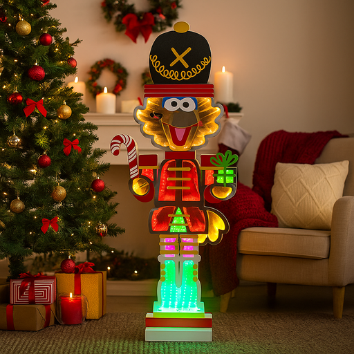 80cm Infinity Big Bird Nutcracker Figurine in festive attire, combining Sesame Street charm with classic Christmas decoration.