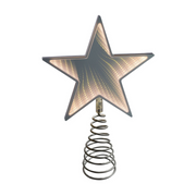 Infinity LED tree topper with glowing mirror light effect on a decorated Christmas tree