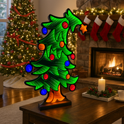 Infinity Standing Bended Tree 60cm with glowing LED mirror light and curved festive design