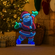 60cm Standing Santa Claus with infinity mirror LED lights for Christmas display