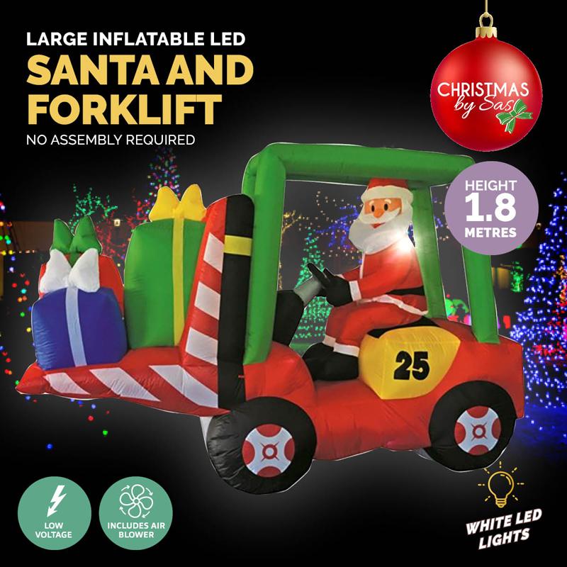 Ronis Inflatable Santa and Forklift 240x180cm Low Voltage