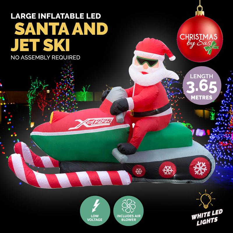 Ronis Inflatable Santa and Jet Ski 365cm Indoor/Outdoor Low Voltage