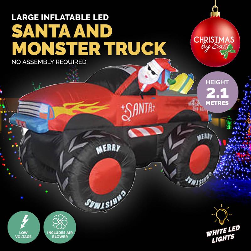 Ronis Inflatable Santa and Monster Truck 150cm Low Voltage