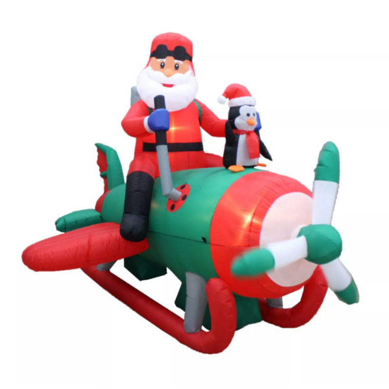 Ronis Inflatables Santa Driving Plane 240cmL