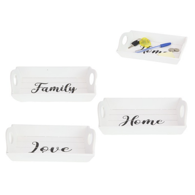 Ronis Inspirational White MDF Decor Tray 23x15cm Assorted