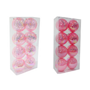 Ronis Iridescent Bauble 12cm 8pk Pink Assorted