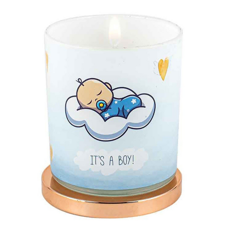 Ronis Its A Boy Candle Vanilla 45hr Burn Time 9x8cm