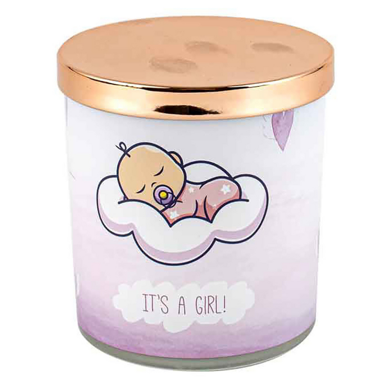 Ronis Its A Girl Candle Vanilla 45hr Burn Time 9x8cm