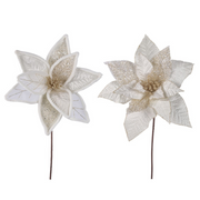 Ronis Ivory Poinsettia 30cm With Clip 2 Asstd X350034 – thumbnail