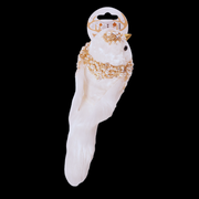 Ivory bird ornament with champagne glitter detail and clip, 8x25cm, perfect for adding sparkle and elegance to Christmas tree décor.
