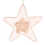 Ivory velour star Christmas tree decoration 20x20x5cm with soft plush texture