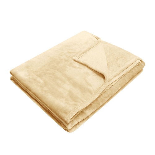 Solid Flannel Blanket Natural 200X220cm