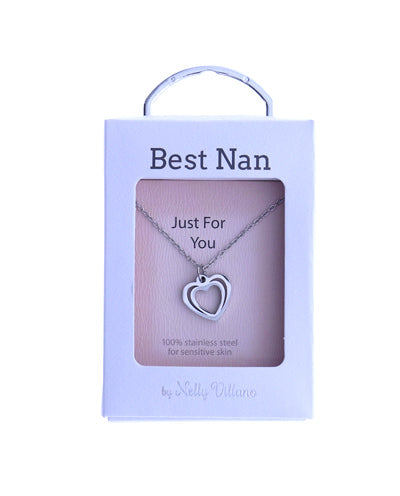 Pendant necklace gift with Best Nan message card