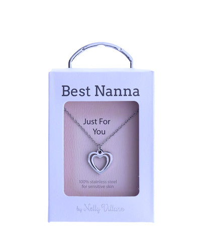 Delicate pendant necklace with Best Nanna sentiment card