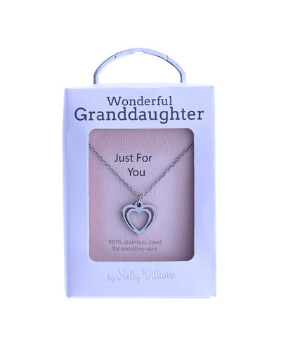 Dainty pendant necklace with Granddaughter message card