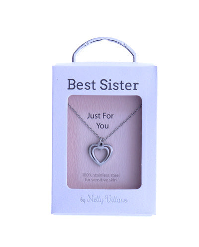Pendant necklace gift on Best Sister sentiment card