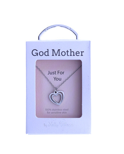 Pendant necklace gift with God Mother sentiment card