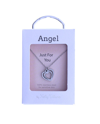 Angel pendant necklace with luminous polished finish
