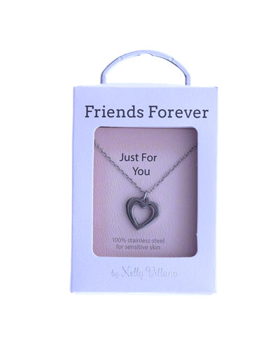 “Friends Forever” pendant necklace, polished finish