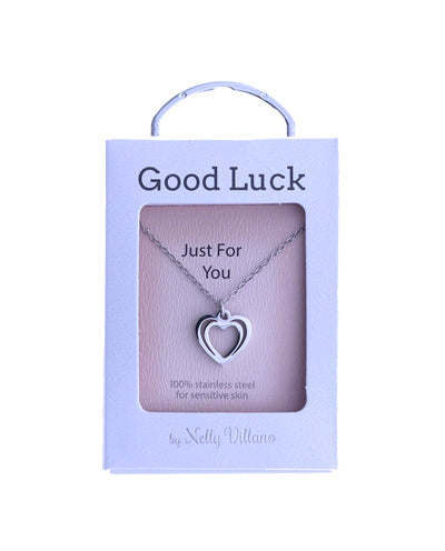 “Good Luck” pendant necklace with adjustable chain