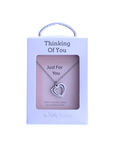 Dainty “Thinking Of You” pendant necklace with adjustable chain