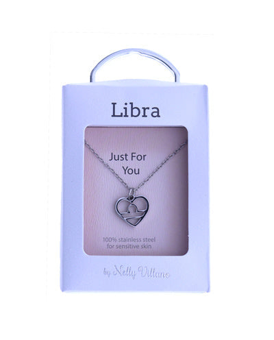 Libra zodiac scales pendant necklace with adjustable chain