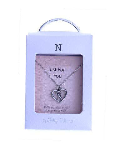 Letter N pendant necklace with minimalist styling