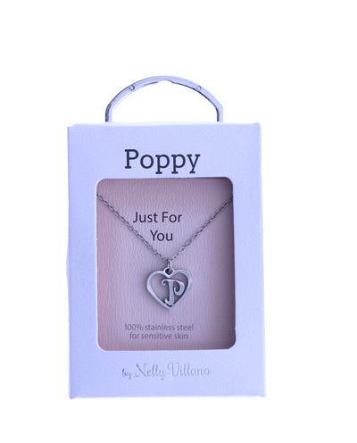 Poppy pendant necklace with delicate polished look