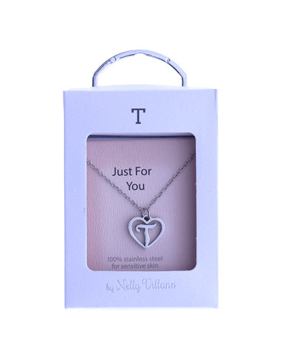 Letter T pendant necklace with minimalist design