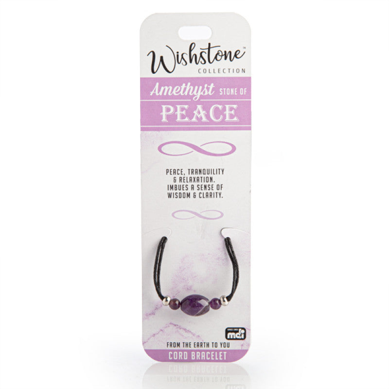 Purple amethyst bracelet on adjustable cord