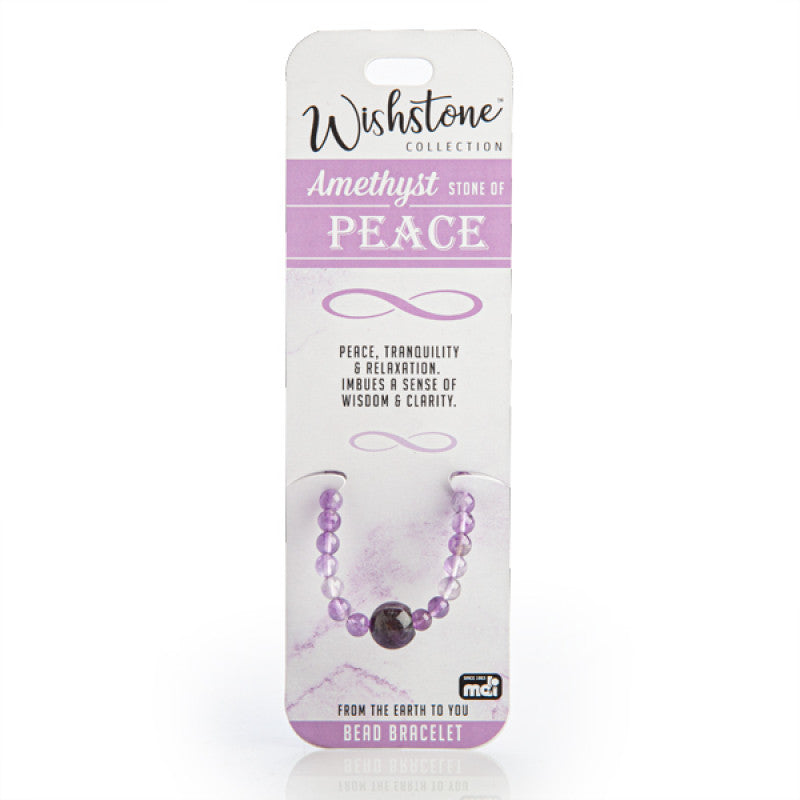 Purple amethyst beaded elastic bracelet